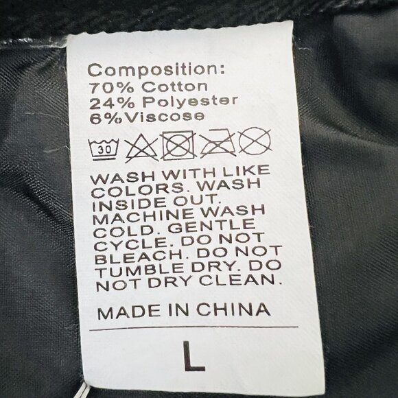 Denim Jeans Distressed Size Large 32x31 Regular Wide Leg High Rise Black NWOT - Picture 5 of 9